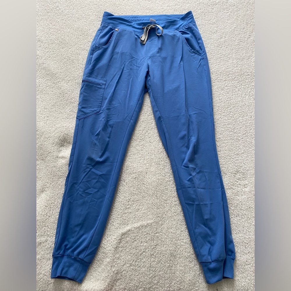 Figs Zamora jogger scrub pants - ceil blue - size medium/tall